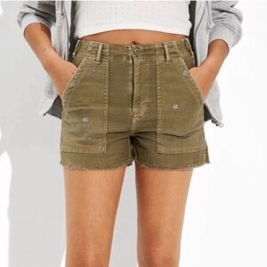 American Eagle NWT plus sized Olive fatigue Embroidered Women's Shorts vintage